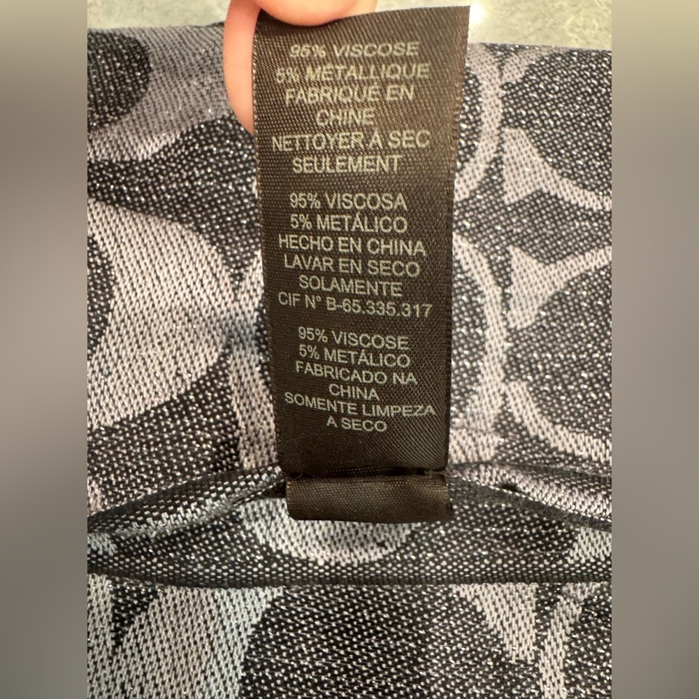 Coach Blue/Gray Patterned Scarf Infinity Cowl - image 5